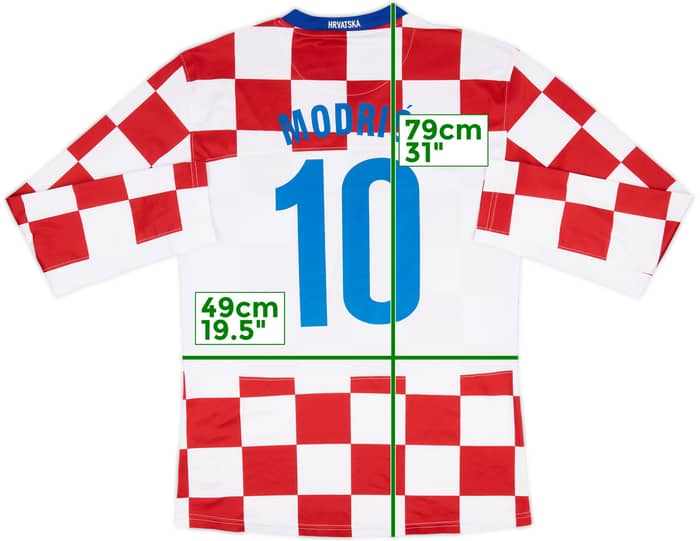 2008-09 Croatia Player Issue Home L/S Shirt Modric #10 - 7/10 - (XL)