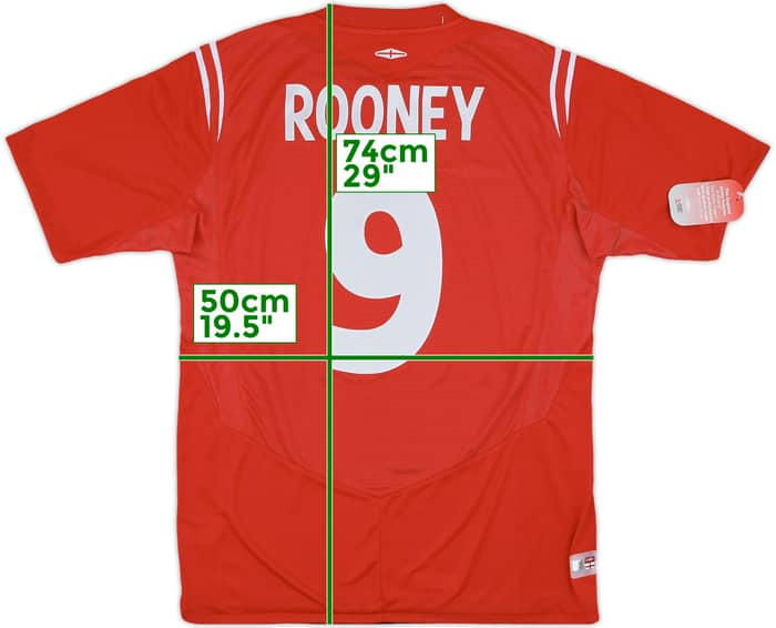 2004-06 England Away Shirt Rooney #9 (L)