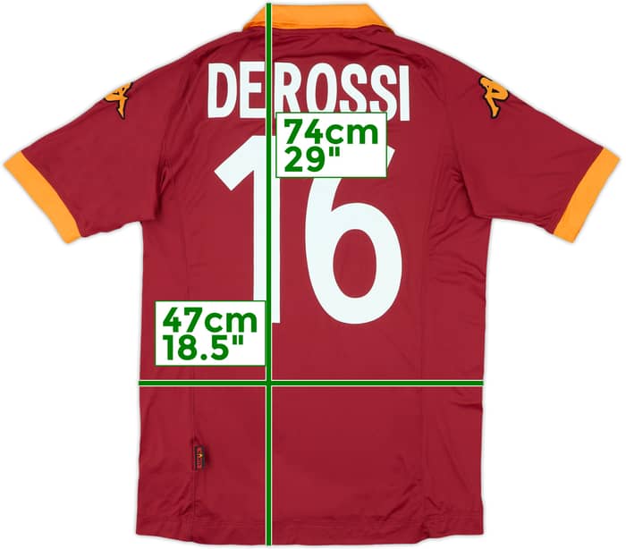 2012-13 Roma Home Shirt De Rossi #16 (L)