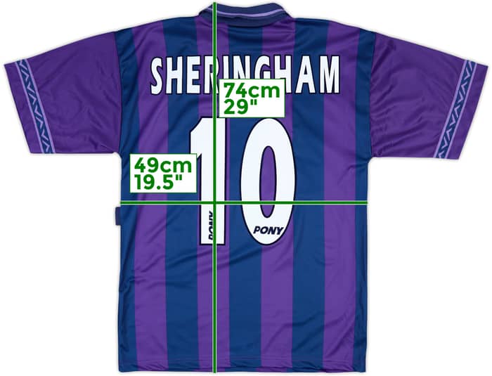 1995-97 Tottenham Away Shirt Sheringham #10 - 9/10 - (S)