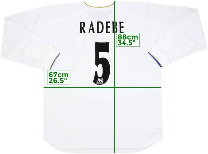 2000-02 Leeds United Home L/S Shirt Radebe #5 (XXL)