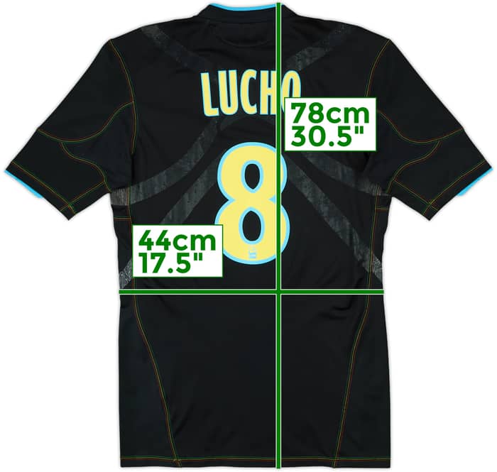2010-11 Olympique Marseille Player Issue Techfit Third Shirt Lucho #8 (L)