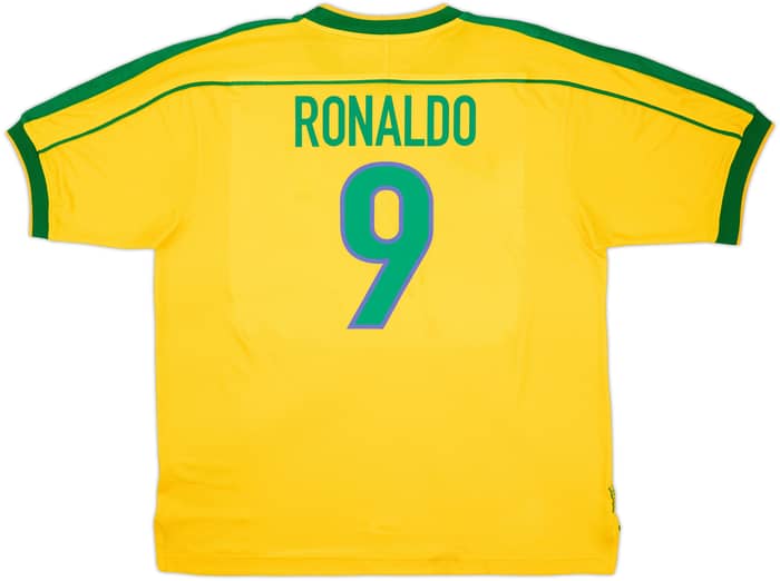 1998-00 Brazil Home Shirt Ronaldo #9 - 7/10 - (XL)