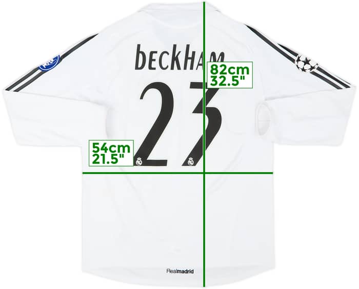 2005-06 Real Madrid Home L/S Shirt Beckham #23 - 5/10 - (L)