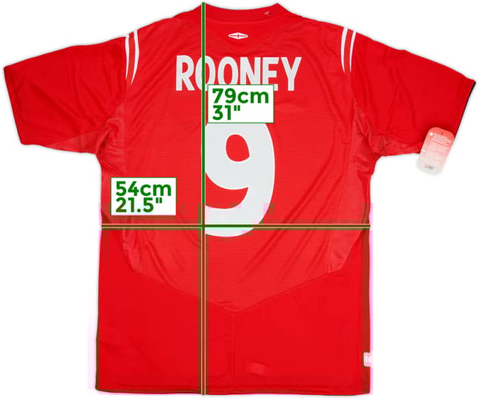 2004-06 England Away Shirt Rooney #9 (L)