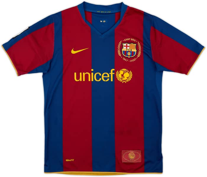 2007-08 Barcelona Home Shirt - 6/10 - (13-14 Years)