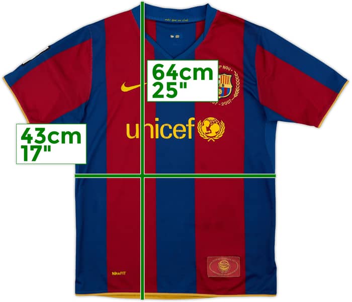 2007-08 Barcelona Home Shirt - 6/10 - (13-14 Years)