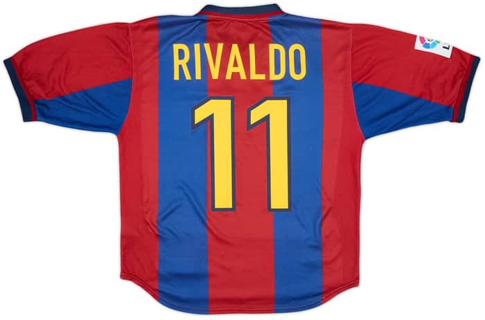 1998-00 Barcelona Home Shirt Rivaldo #11 - 8/10 - (S)