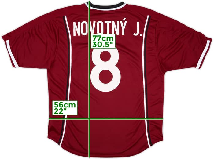 1999-01 Sparta Prague Home Shirt Novotny J #8 - 9/10 - (XL)