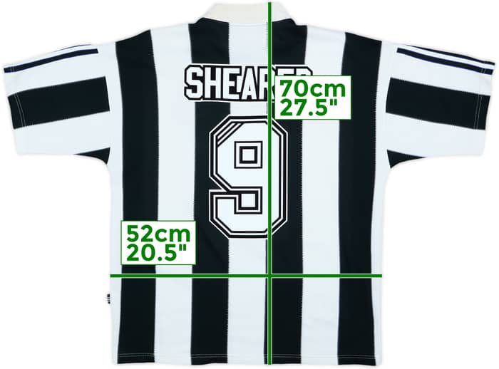 1995-97 Newcastle Home Shirt Shearer #9 - 7/10 - (M)