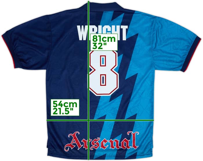 1995-96 Arsenal Camiseta de visitante Wright #8 - 8/10 - (L)