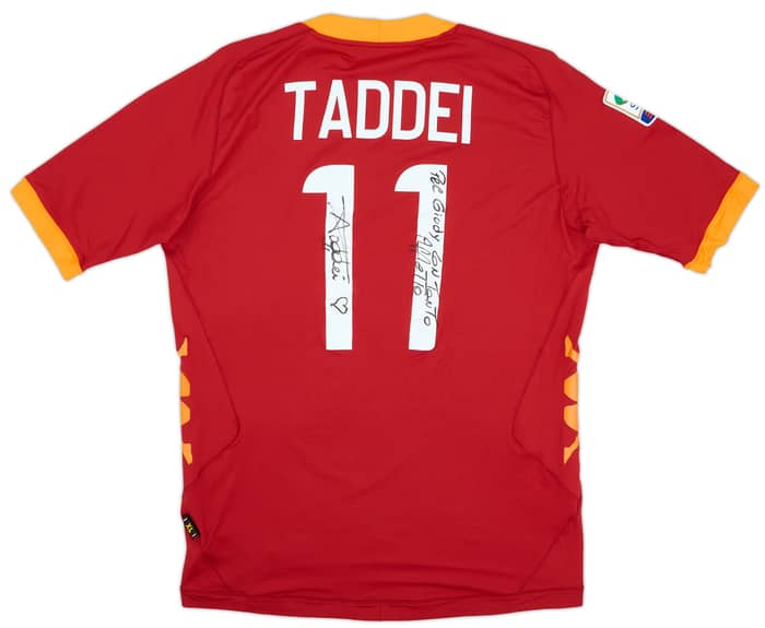 2011-12 Roma Signed Match Issue Home Shirt Taddei #11