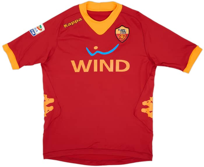 2011-12 Roma Signed Match Issue Home Shirt Taddei #11