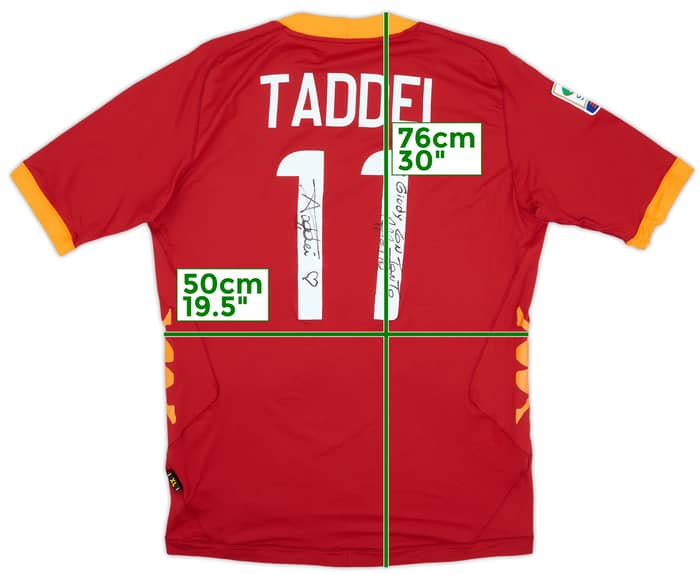 2011-12 Roma Signed Match Issue Home Shirt Taddei #11