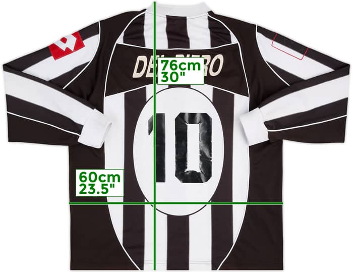 2002-03 Juventus Home L/S Shirt Del Piero #10 - 4/10 - (XXL)
