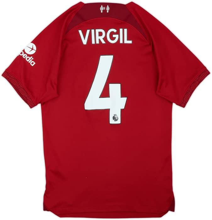 2022-23 Liverpool Home Shirt Virgil #4 - 8/10 - (XS)