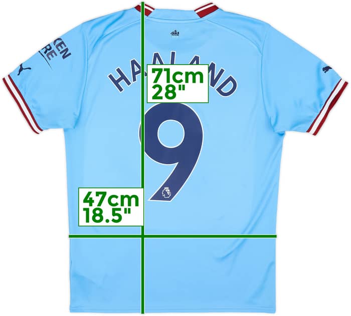 2022-23 Manchester City Home Shirt Haaland #9 - 6/10 - (M)