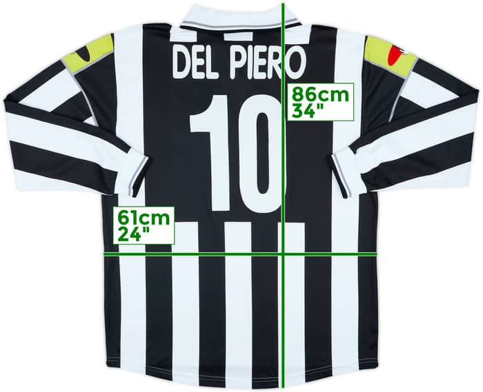 2000-01 Juventus Ciaoweb Home L/S Shirt Del Piero #10 - 8/10 - (XXL)
