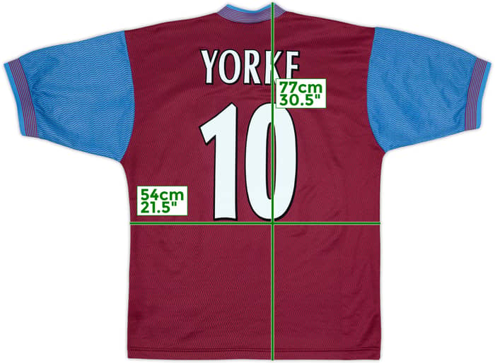 1997-98 Aston Villa Home Shirt Yorke #10 - 8/10 - (M)