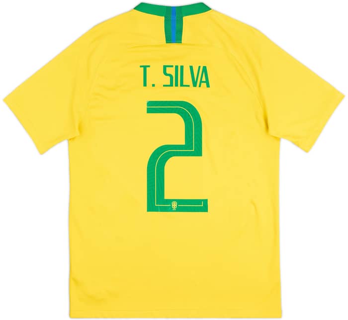 2018-19 Brazil Home Shirt T. Silva #2 - 6/10 - (M)