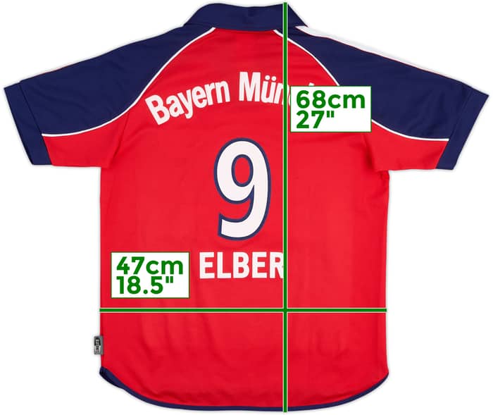 1999-01 Bayern Munich Home Shirt Elber #9 - 9/10 - (13-14 Years)