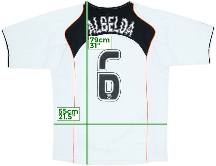 2004-05 Valencia Home Shirt Albelda #6 - 8/10 - (L)