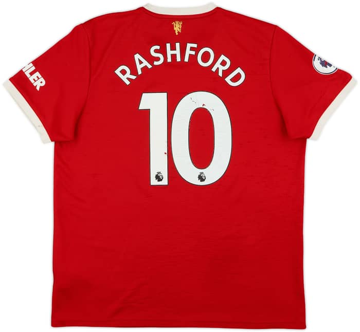 2021-22 Manchester United Home Shirt Rashford #10 - 4/10 - (XL)