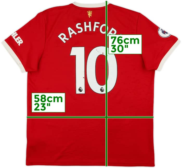 2021-22 Manchester United Home Shirt Rashford #10 - 4/10 - (XL)