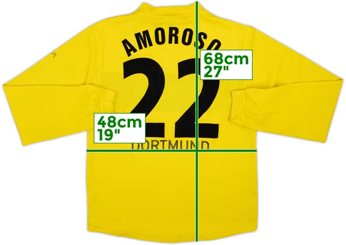 2002-03 Borussia Dortmund Home L/S Shirt Amoroso #22 - 5/10 - (15-16 Years)