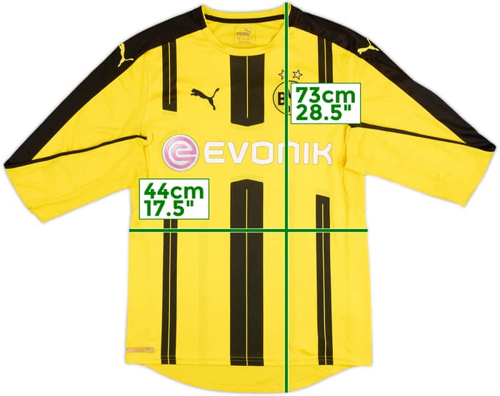 2016-17 Borussia Dortmund Home L/S Shirt - 4/10 - (S)
