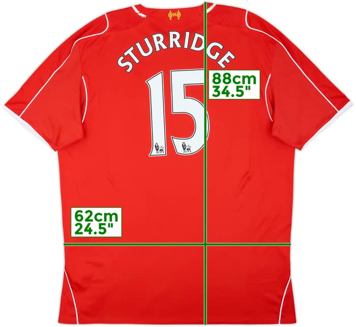 2014-15 Liverpool Home Shirt Sturridge #15 - 5/10 - (XXL)