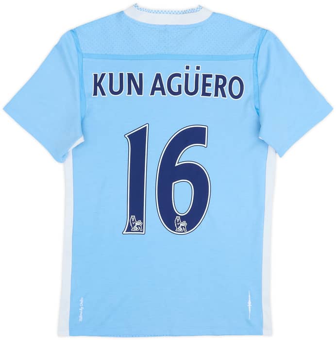 2011-12 Manchester City Home Shirt Kun Aguero #16 - 7/10 - (XS)