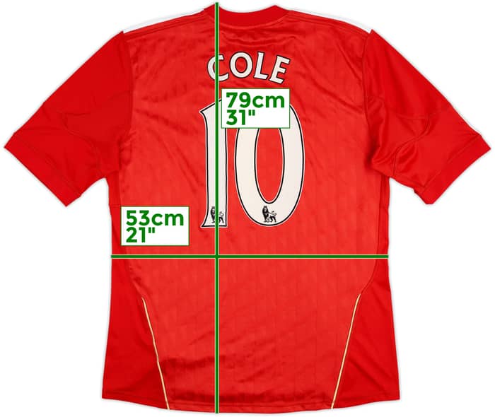 2010-12 Liverpool Home Shirt Cole #10 - 8/10 - (L)