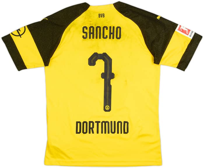 2018-19 Borussia Dortmund Home Shirt Sancho #7 - 4/10 - (M)