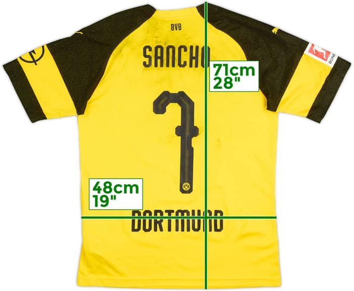 2018-19 Borussia Dortmund Home Shirt Sancho #7 - 4/10 - (M)