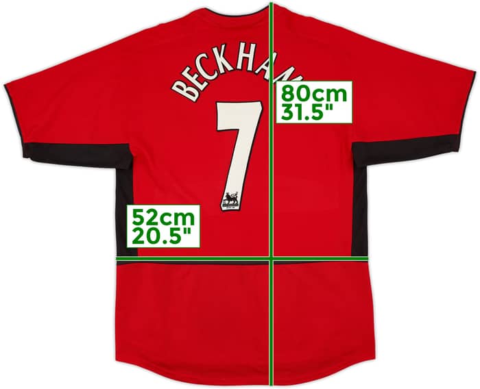 2002-04 Manchester United Home Shirt Beckham #7 - 6/10 - (M)