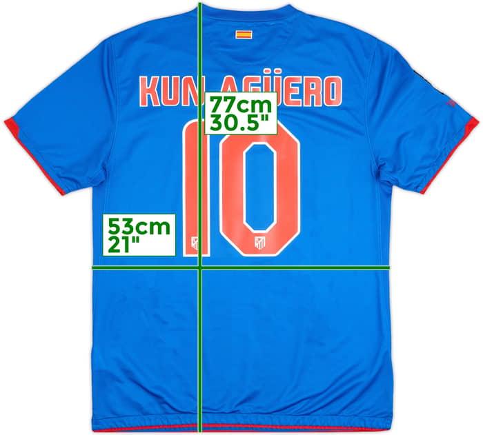 2010-11 Atletico Madrid Away Shirt Kun Aguero #10 - 8/10 - (L)