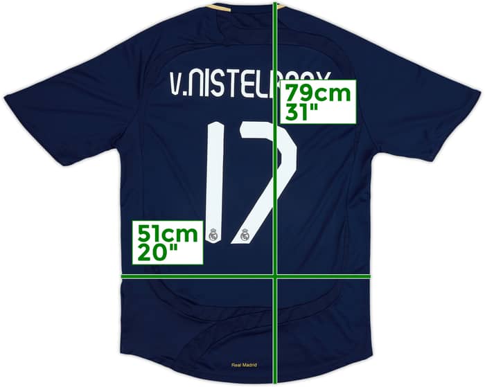 2007-08 Real Madrid Away Shirt v.Nistelrooy #17 - 9/10 - (M)
