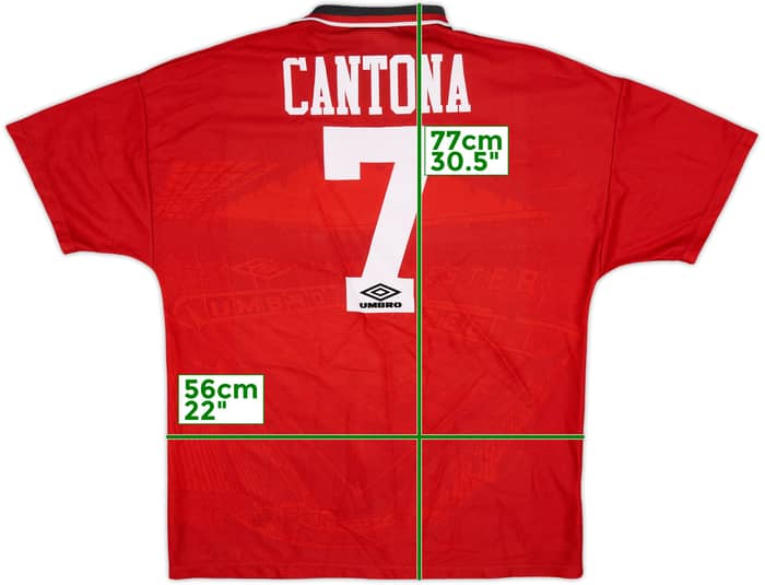 1994-96 Manchester United Home Shirt Cantona #7 - 8/10 - (XL)