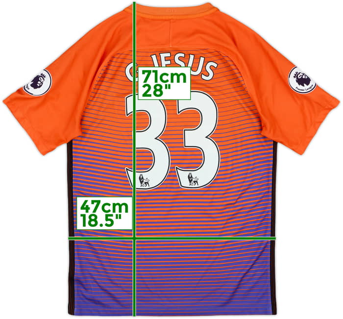 2016-17 Manchester City Third Shirt G.Jesus #33 - 10/10 - (S)