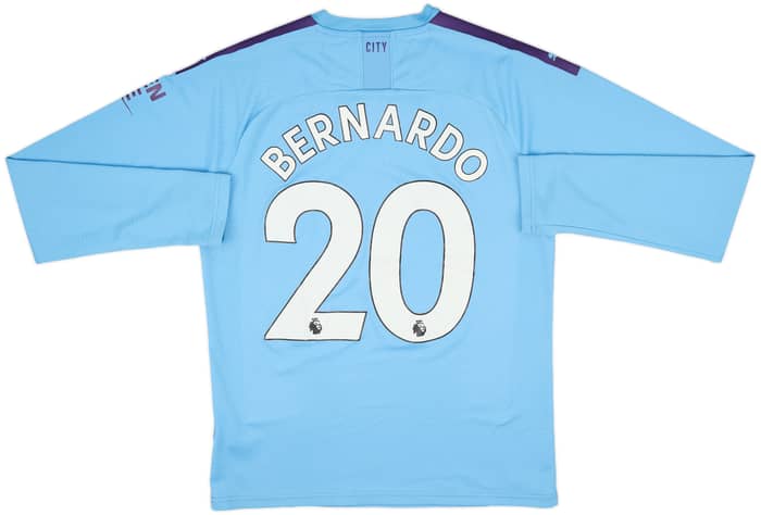 2019-20 Manchester City Home L/S Shirt Bernardo #20 - 7/10 - (M)