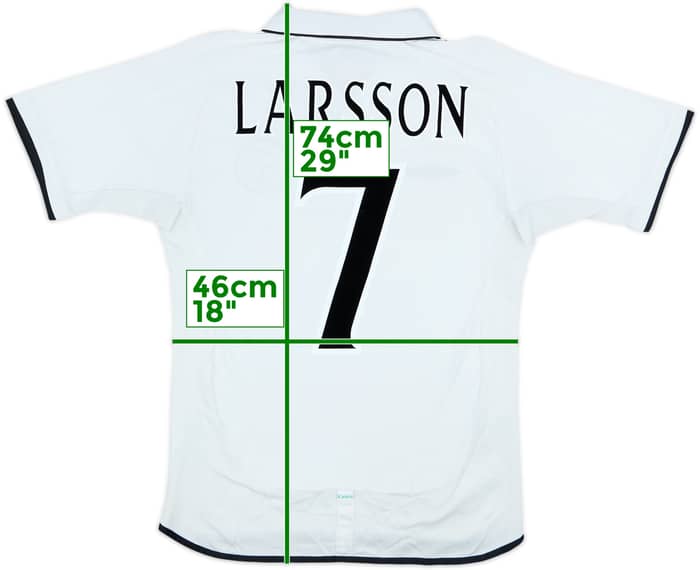 2001-02 Celtic Away Shirt Larsson #7 - 7/10 - (S)