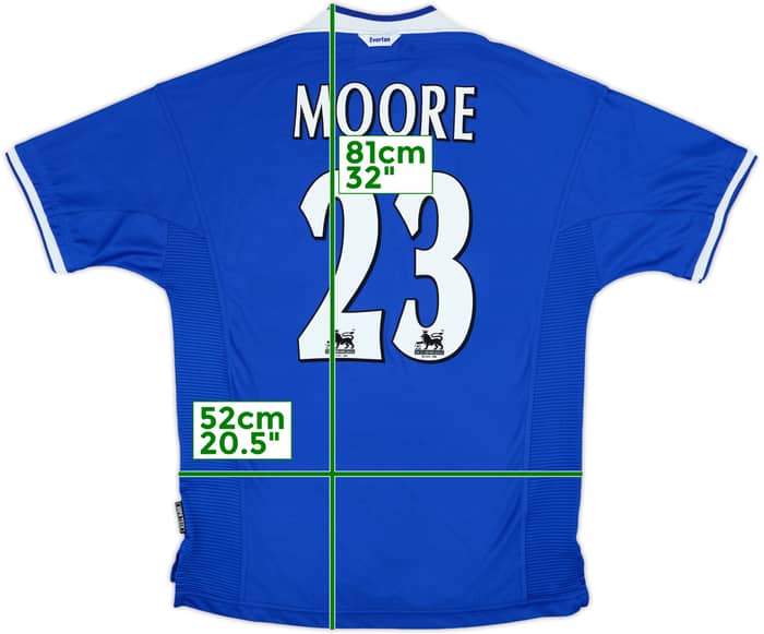1999-00 Everton Home Shirt Moore #23 - 8/10 - (L)