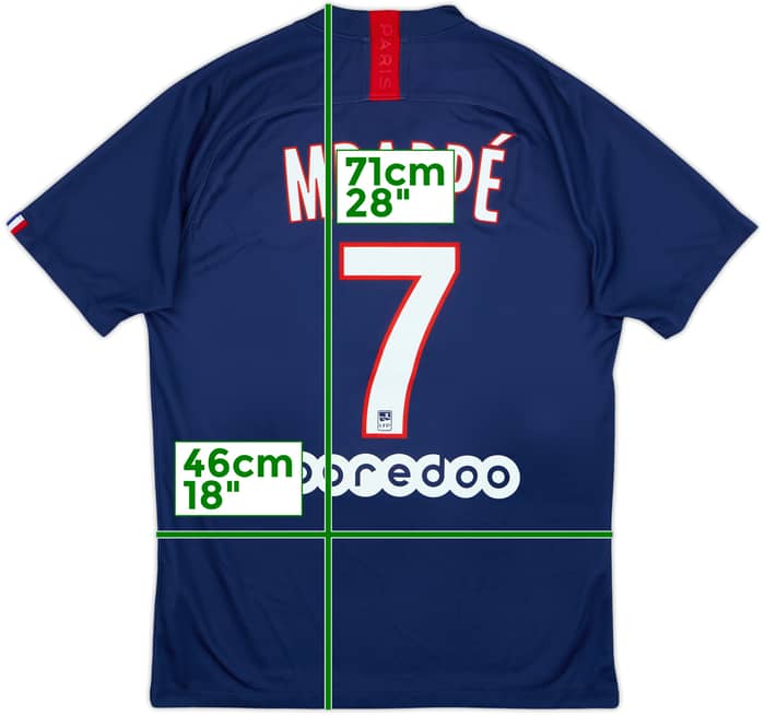 2019-20 Paris Saint-Germain Home Shirt Mbappe #7 - 8/10 - (M)