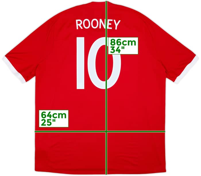 2010-11 England 'South Africa' Away Shirt Rooney #10 - 7/10 - (4XL)