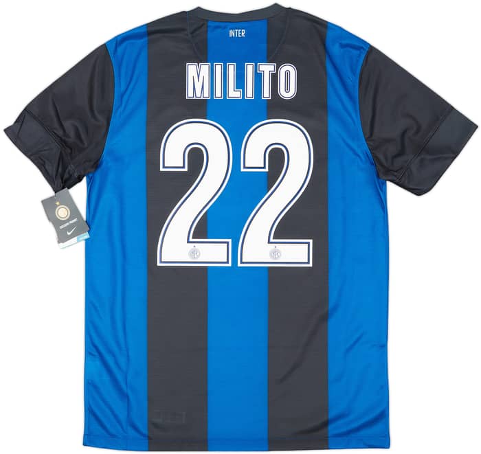 2012-13 Inter Milan Home Shirt Milito #22 (M)
