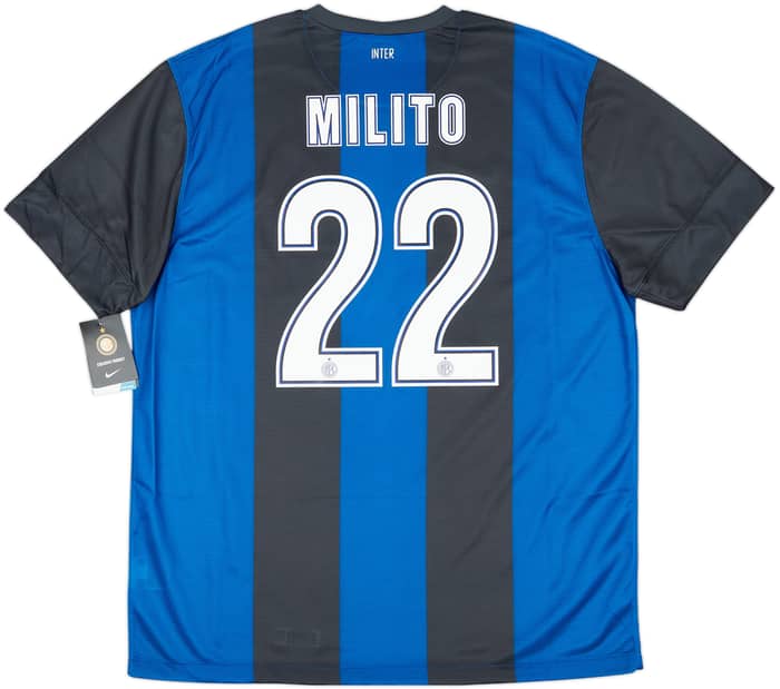 2012-13 Inter Milan Home Shirt Milito #22 (XL)