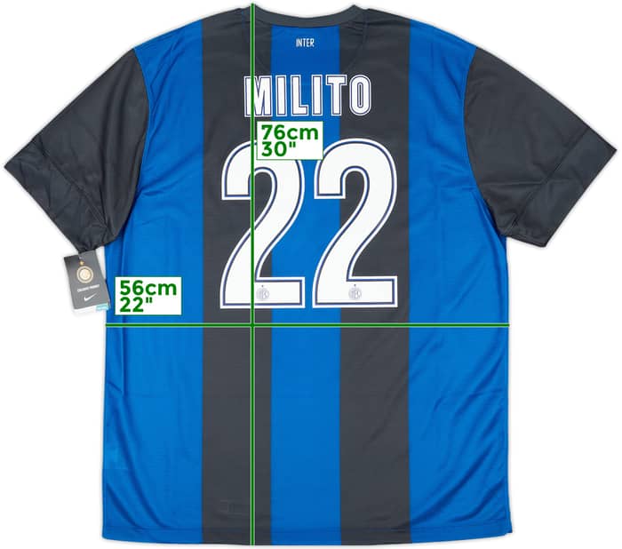 2012-13 Inter Milan Home Shirt Milito #22 (XL)