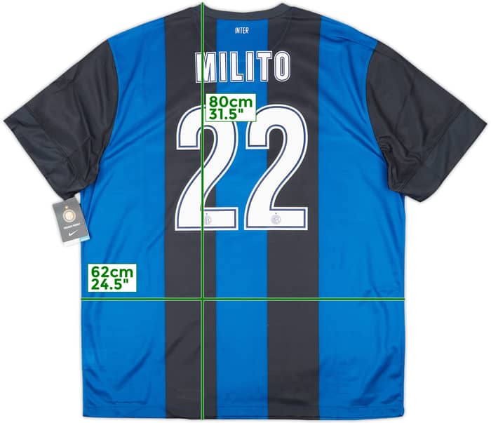 2012-13 Inter Milan Home Shirt Milito #22 (XXL)