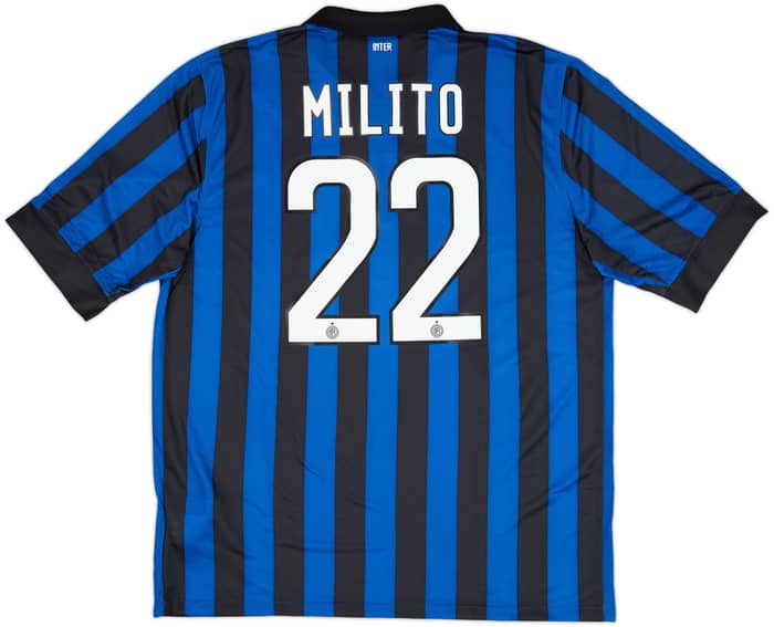 2011-12 Inter Milan Home Shirt Milito #22 (XL)